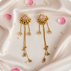 Blush Aura Gold Jhumka Dangler Earrings