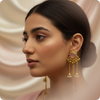 Blush Aura Gold Jhumka Dangler Earrings
