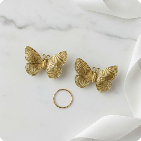 Golden Luxe Butterfly Stud Earrings