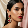 Royal Ruby Radiance Kundan Dangler Earrings
