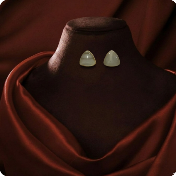 PearlGlow Studs – Mother-of-Pearl Elegance in Gold Finish