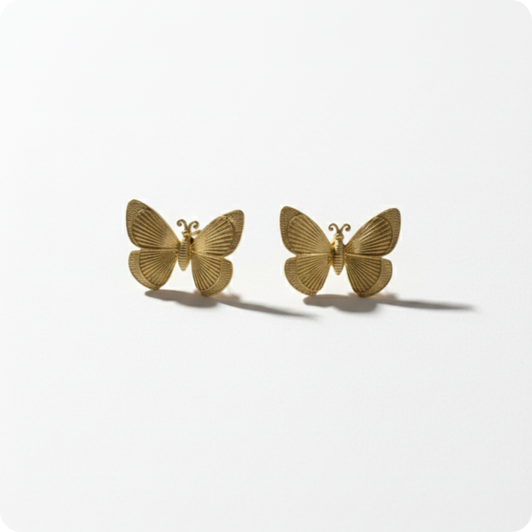 Golden Luxe Butterfly Stud Earrings