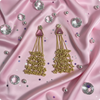 πΈ Long Pink Stone Kashmiri Jhumka Earrings with Golden Tassels β Traditional Statement Jewelry