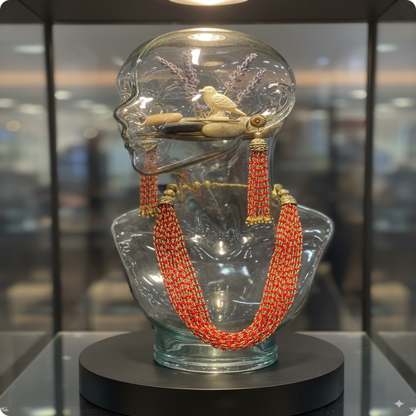 Traditional Chid Red Mala | Ethnic Beaded Necklace for Festive Wear