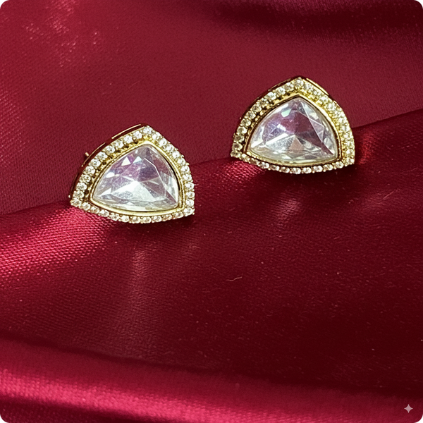 π Triangle Moissanite Stud Earrings β Elegant Everyday & Party Jewelry