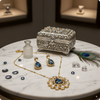 π Royal Blue Stone Kundan Necklace Set with Matching Earrings β Traditional Indian Jewelry
