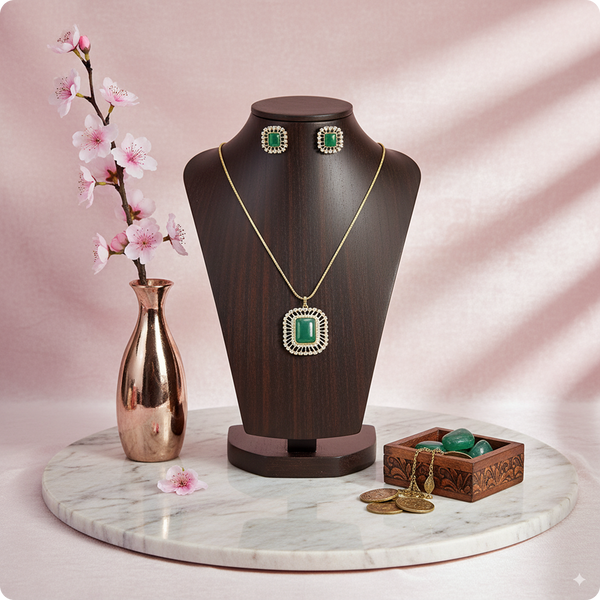 Emerald Green & Gold Regal Jewelry Set | Shop Dazzling Necklaces & Earrings