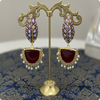 ✨ Anamel Natural Stone Maroon Earrings | Elegant Ethnic & Party Wear