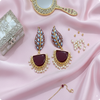 ✨ Anamel Natural Stone Maroon Earrings | Elegant Ethnic & Party Wear