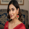 ✨ Anamel Natural Stone Red Earrings | Elegant Ethnic & Party Wear