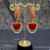 ✨ Anamel Natural Stone Red Earrings | Elegant Ethnic & Party Wear