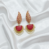 ✨ Anamel Natural Stone Red Earrings | Elegant Ethnic & Party Wear