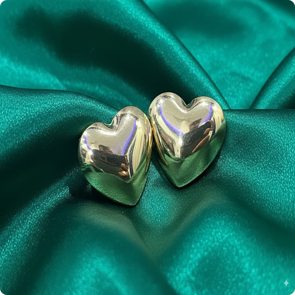 ✨ Golden Heart Shape Earrings | Elegant Party & Daily Wear
