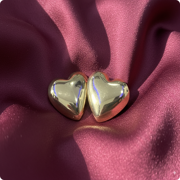 ✨ Golden Heart Shape Earrings | Elegant Party & Daily Wear