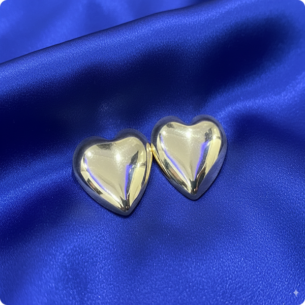 ✨ Golden Heart Shape Earrings | Elegant Party & Daily Wear