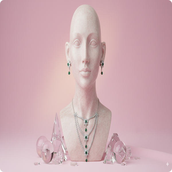 Multi Layer Green Stones Necklace | Elegant Statement Jewelry