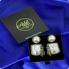 ✨ Brass Designer Earrings with White Stone & Antique Detailing – Statement Ethnic Jewelry