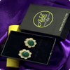 π Green Moissanite Floral Earrings β Luxury Statement Party Jewelry