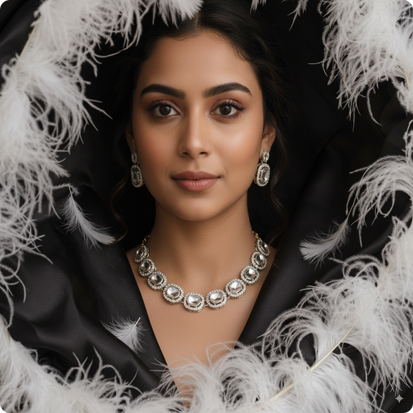 Elegant Kundan Necklace and Earrings Set – Bridal & Party Wear Jewelry for Women