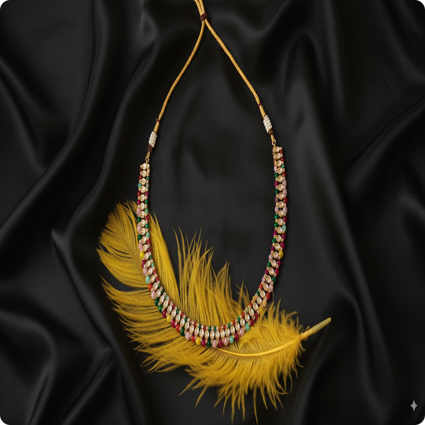 Premium Multicolor Kundan Necklace, Earrings & Tikka Set | Ethnic Bridal Jewellery by Ashti Jewels