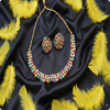Premium Multicolor Kundan Necklace, Earrings & Tikka Set | Ethnic Bridal Jewellery by Ashti Jewels