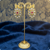 Royal Red Bloom Kundan Stud Earrings – Floral Grandeur