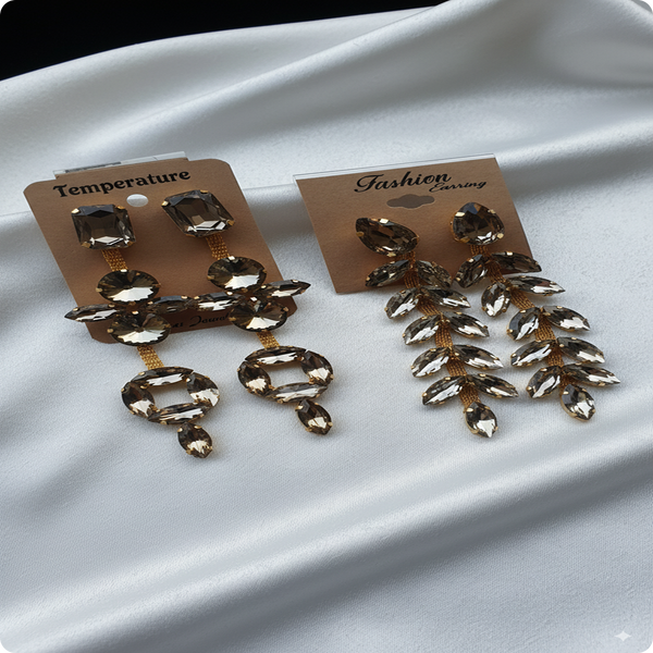 ✨ Combo of 2 Korean Golden Earrings | Trendy Party & Casual Wear