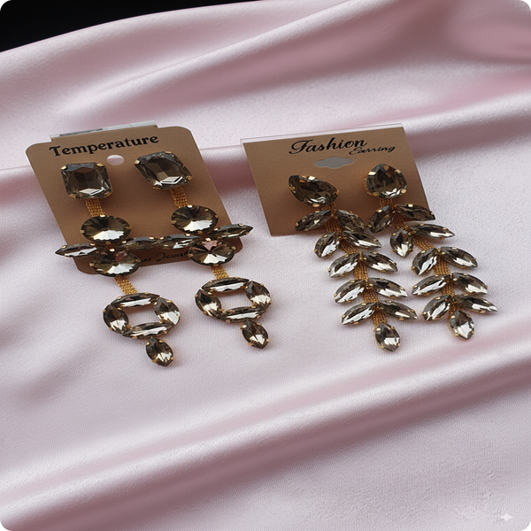 ✨ Combo of 2 Korean Golden Earrings | Trendy Party & Casual Wear