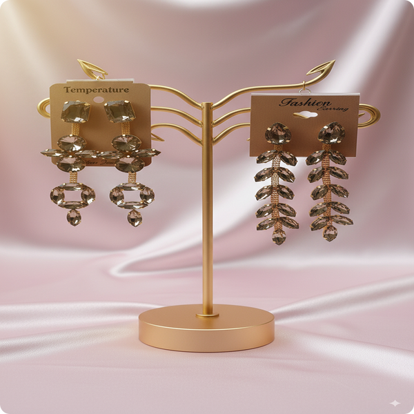 ✨ Combo of 2 Korean Golden Earrings | Trendy Party & Casual Wear