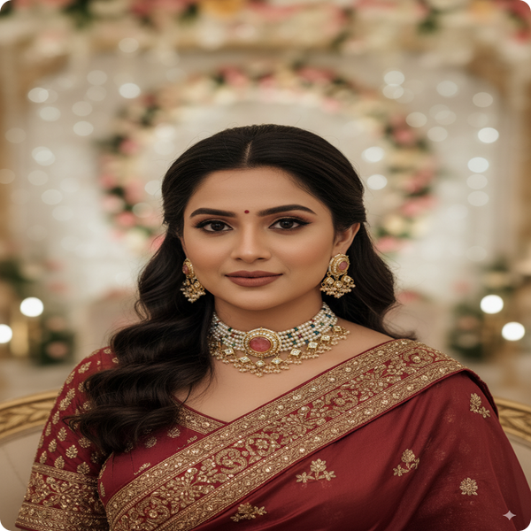 Premium Real Stones Kundan Meenakari Multi-Beads Choker Set | Bridal Jewelry