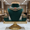 Premium Real Stones Kundan Meenakari Multi-Beads Choker Set | Bridal Jewelry