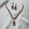 Maroon AD Stone Jewelry Set | Elegant Party & Bridal Wear