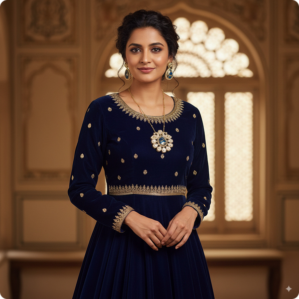 π Royal Blue Stone Kundan Necklace Set with Matching Earrings β Traditional Indian Jewelry