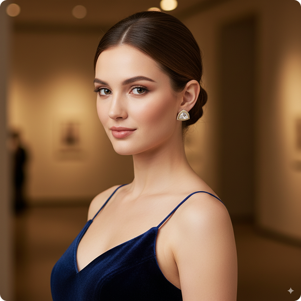 π Triangle Moissanite Stud Earrings β Elegant Everyday & Party Jewelry