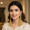 πΈ Long Pink Stone Kashmiri Jhumka Earrings with Golden Tassels β Traditional Statement Jewelry