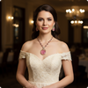 πΈ Pink Moissanite Stone Necklace Set with Earrings β Premium Designer Jewelry