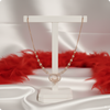 Rose Gold American Diamond Necklace Set – Elegant Circular Design with Earrings