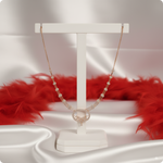 Rose Gold American Diamond Necklace Set β Elegant Circular Design with Earrings
