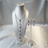 Multi Layer Red Stones Necklace | Elegant Statement Jewelry