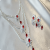 Multi Layer Red Stones Necklace | Elegant Statement Jewelry