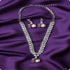 White & Pink AD Stone Jewelry Set | Elegant Casual Wear