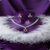 White & Pink AD Stone Jewelry Set | Elegant Casual Wear