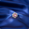 π Hexagon Pink Stone Statement Ring | π Royal Gold-Plated Cocktail Ring with Diamond Halo