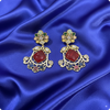 π Multi-Color Kundan Statement Earrings with Red Center Stone β Festive Ethnic Jewelry