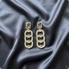 π Light Green Stone Chain-Link Dangler Earrings β Luxury Ethnic & Modern Jewelry