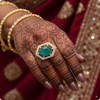 π Hexagon Emerald Green Cocktail Ring | β¨ Gold-Plated Statement Ring with Diamond Halo