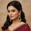 ❤️ Royal Red and White Kundan Chandbali Earrings – Traditional Indian Wedding Jewelry