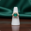 π Hexagon Emerald Green Cocktail Ring | β¨ Gold-Plated Statement Ring with Diamond Halo