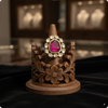 Hexagon Emerald Baby Pink Multi Cocktail Ring | β¨ Gold-Plated Statement Ring with Diamond Halo