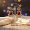 π Multi-Color Kundan Statement Earrings with Red Center Stone β Festive Ethnic Jewelry